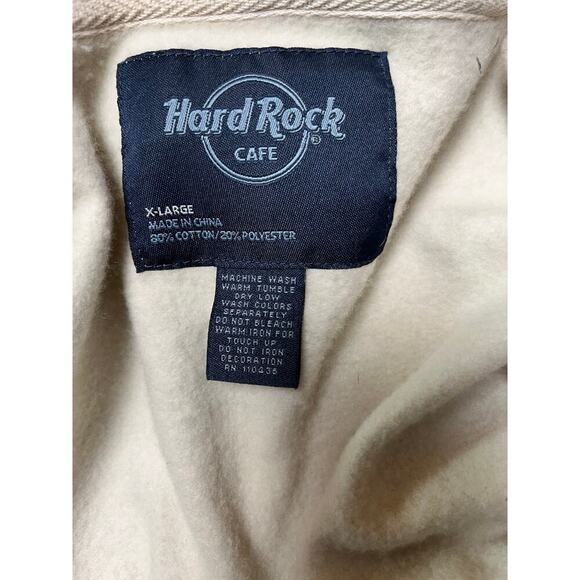 Hard Rock Cafe Gatlinburg Hooded Jacket Tan and Brown Size XLarge See Flaws - Picture 7 of 9